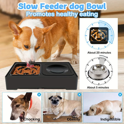 Pets Double Bowls Stainless Stand Adjustable Height.