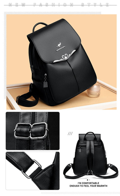 Leather Backpack Casual High Quality Soft PU Leather***