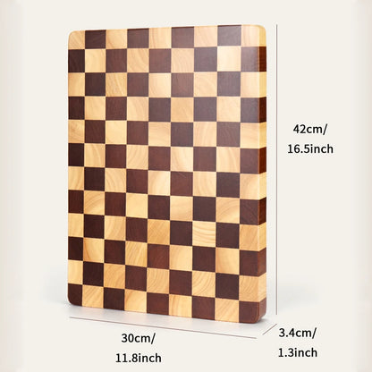 Chopping Board Rubber Wood Cutting Board Chessboard Pattern Non Slip Wooden Chopping Butcher Block Eco-friendly Kitchen Tools