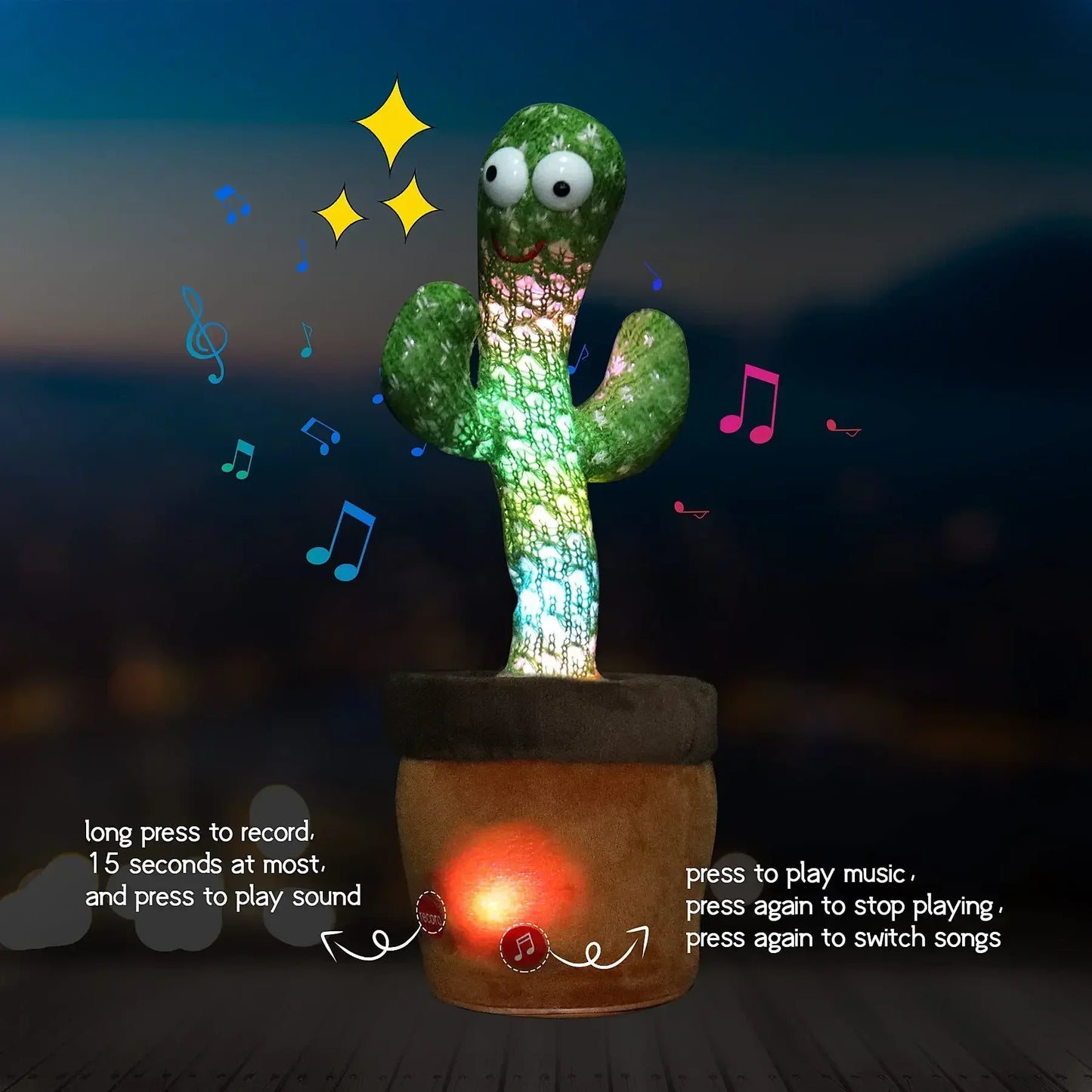 Christmas Cactus Toy - Records + Repeats. Dances + Plays Music