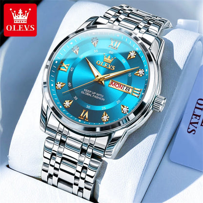 OLEVS Quartz Watch Waterproof Luminous Fashion Wristwatch Daily Dress