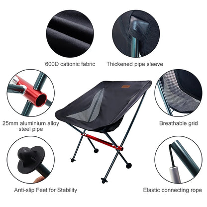 Camping Chair. Travel, Fishing, Beach, Hiking by PACOONE.