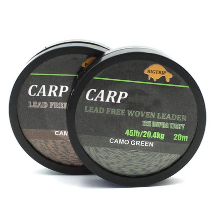 Carp Fishing Line Uncoated Braid for Hair Rig 45LB 20m Camouflage Green