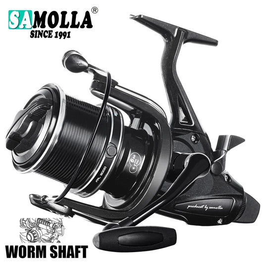 🐟 SAMOLLA Carp Fishing Reel Strong Double Drag 25kg Worm Shaft 🐟