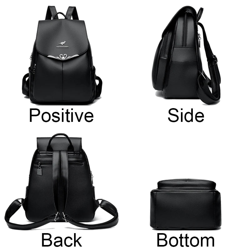 Leather Backpack Casual High Quality Soft PU Leather***