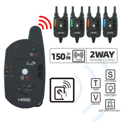 Hirisi Carp Fishing Alarm Set Wireless Bite Alarm 2 Way Remote Control