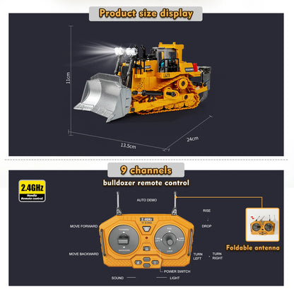 Remote Control Excavator RC Model Dump Truck, Bulldozer, Digger.