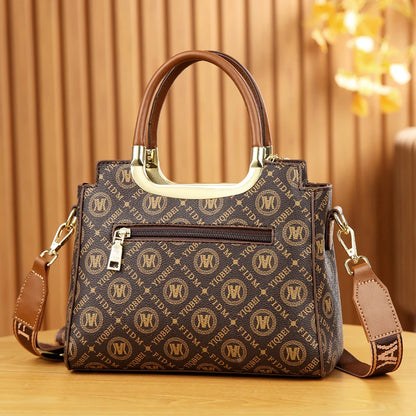 Handbag Printed Retro Lettering. Women's Shoulder + Handbag