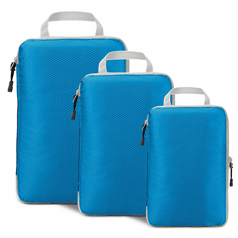 Travel Compressible Packing Cubes - Foldable Waterproof Storage Bags