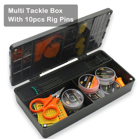 🐟 Fishing Tackle Box With  Rig Board + Rig Pins 22 Compartments 🐟