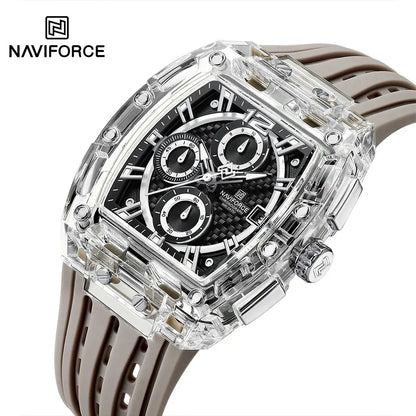 NAVIFORCE Watches Men Quartz Silicone Strap Date Chronograph NF7105