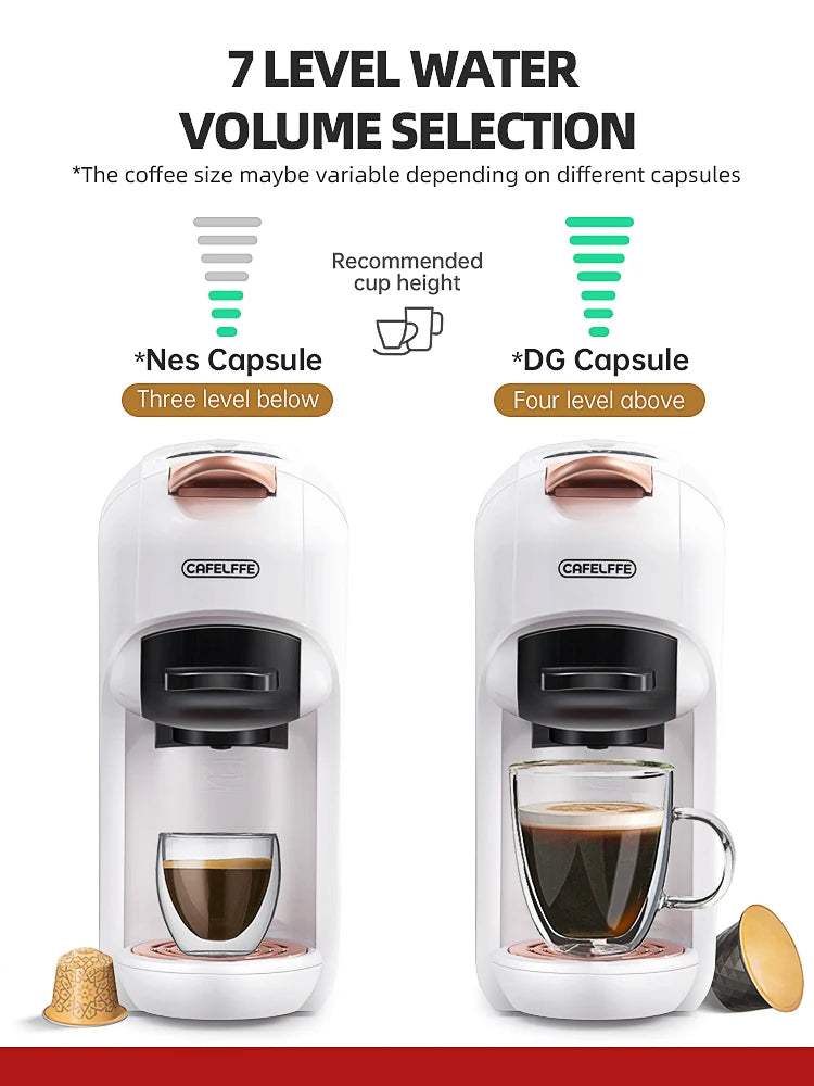 Coffee Machine 5 in 1 Multiple Capsule Cafelffe Coffee Machine Hot/Cold 19 Bar