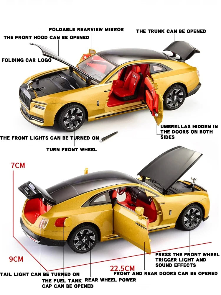 1:24 Rolls Royce Spectre Alloy Diecast Model Car Sound & Lights