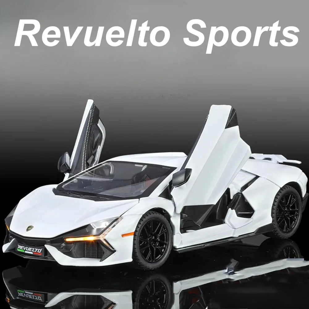 1/24 Revuelto Sports Car Toy Model Alloy Die Cast Four Wheel Suspension All Car Doors Can Be Opened Vehicle Models Collect Gifts