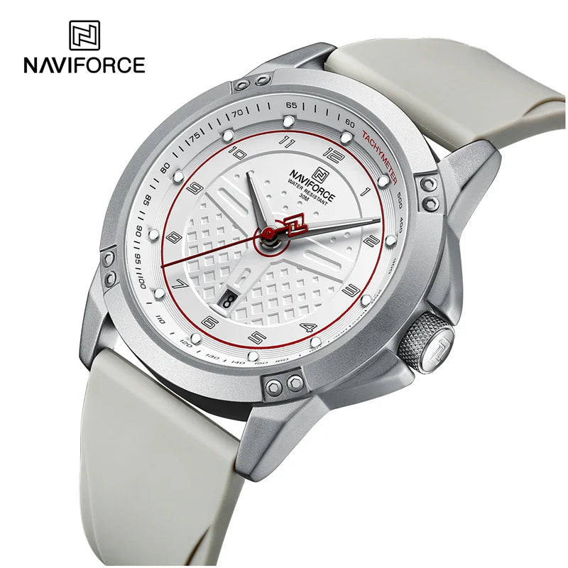 NAVIFORCE Men's Quartz Wristwatch Silicone Strap Waterproof Sports Watches