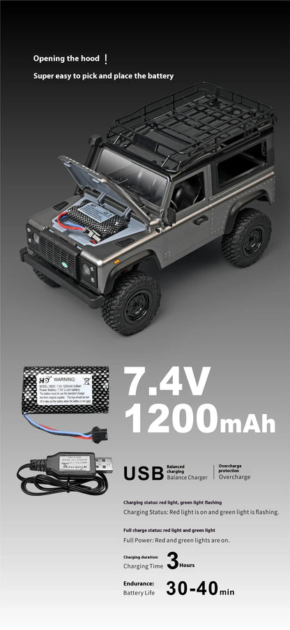 RC Rock Crawler Defender Remote Control Car 1/12 MN99s MN98 4WD