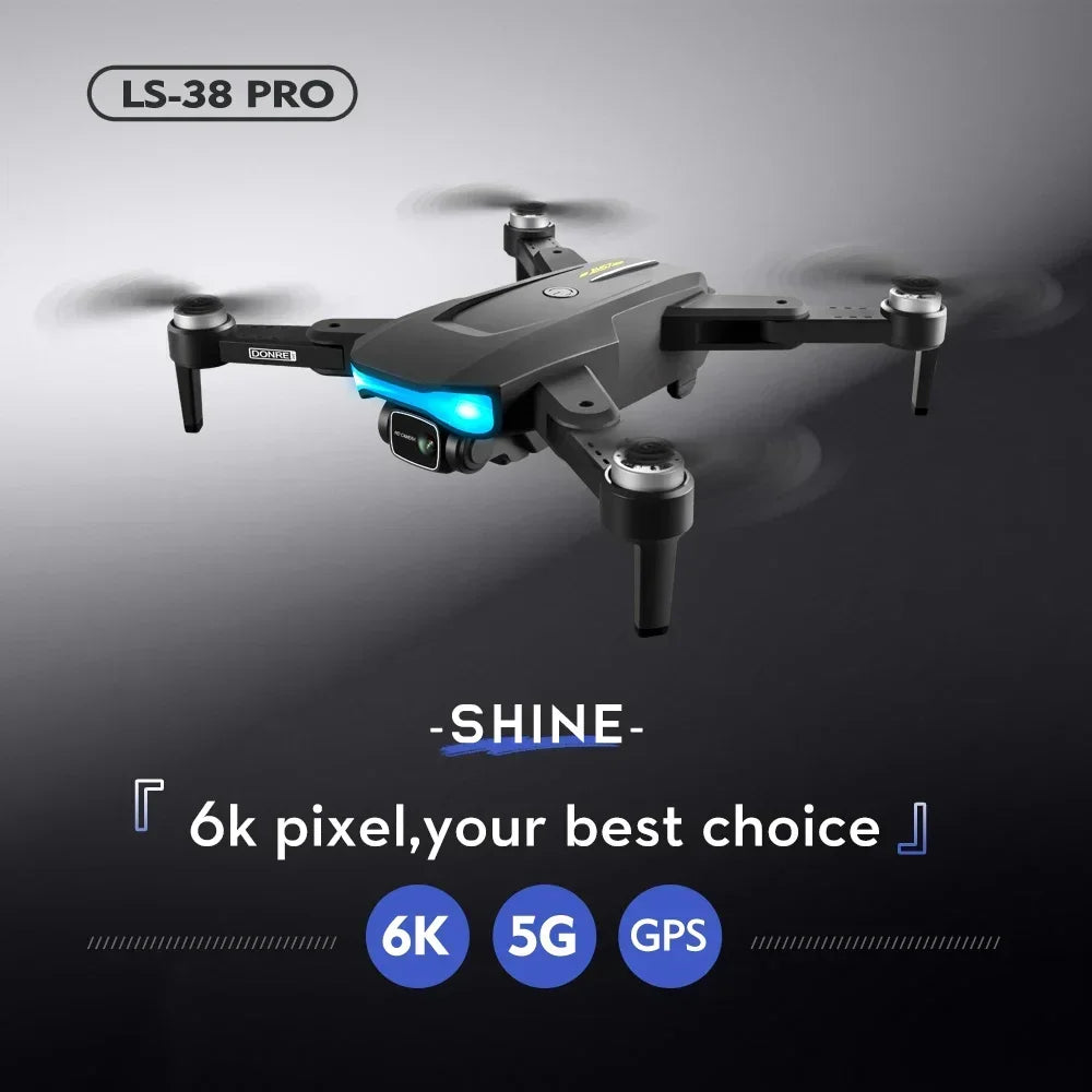 Drone 8K HD Dual Camera LS38 GPS 5G Brushless Motor FPV 28min max flight *