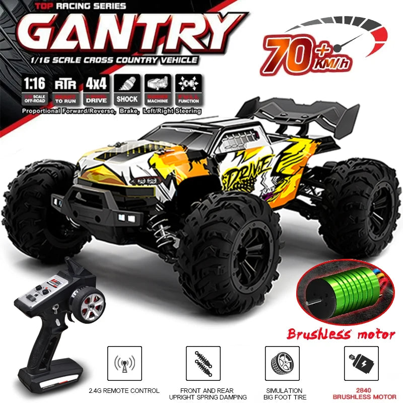 Remote Control Car Brushless 4WD For Adults 1:16 Fast 70KM/H High-Speed