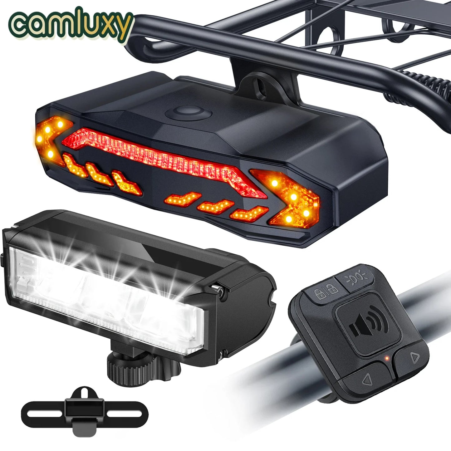 Camluxy Rechargeable Bike Lights Front and Rear Set Ultra Bright. Turn Signals*