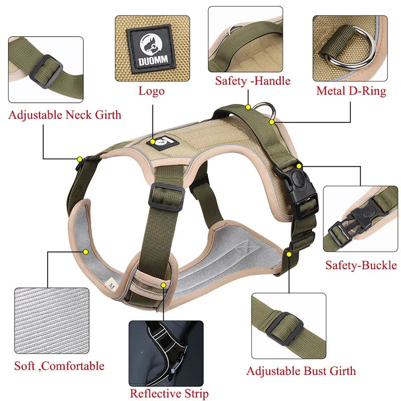 Dog Harness Adjustable Reflective Safety Walking Chest Vest.