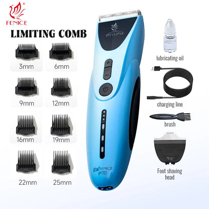 Dog Hair Clipper Trimmer Shaver Set. Electric Low Noise Grooming Rechargeable