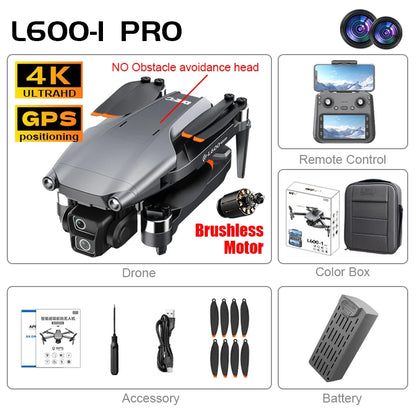 💚Camera Drone L600 Pro-1 Max 3-Axis 4K HD Brushless Motor GPS 5G WIFI 💚