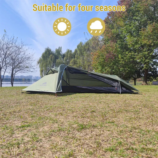 1 Man Ultralight Tent. Aluminum Poles. Storm Proof. Four Season.