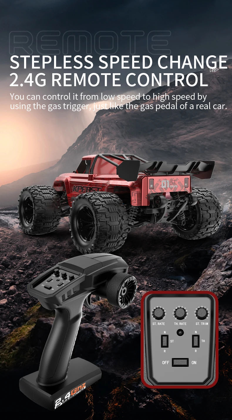 RC Car With LED Light Professional 4WD 2.4G. ZWN KF18 1:14 Brushless