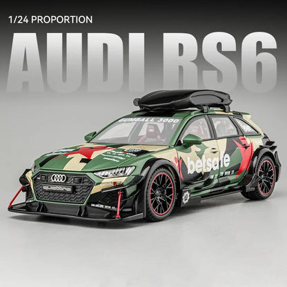 1:24 Audi RS6 DTM Modified Vehicle Alloy Model Wheel Steering Sound and Light*