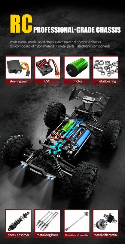 Remote Control Car Brushless 4WD 1:16 Fast and Strong 70KM/H High-Speed