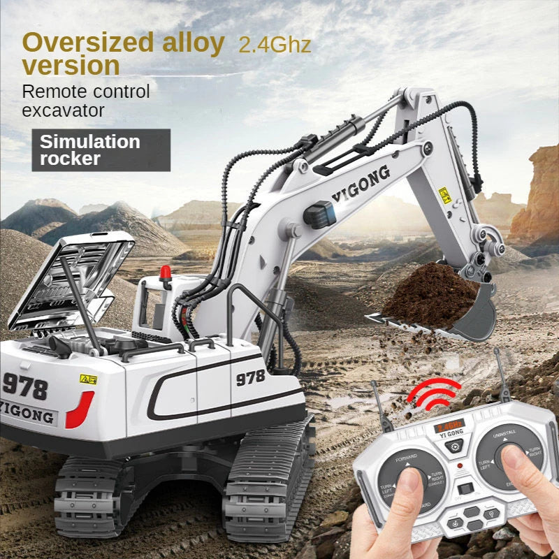 Remote Control Car. Excavator, Dump Truck, Bulldozer Toys