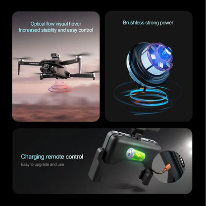 V168 Drone Pro Three Camera 8K Wide Angle GPS Four-way Obstacle Avoidance