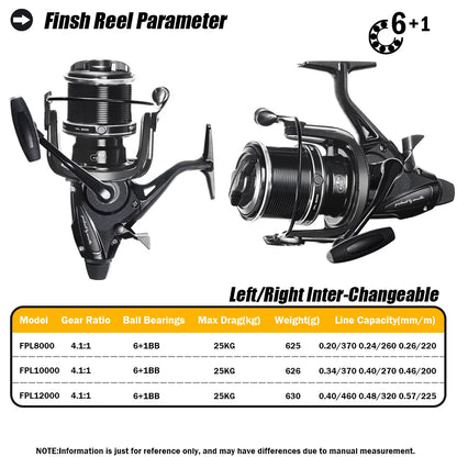 🐟 SAMOLLA Carp Fishing Reel Strong Double Drag 25kg Worm Shaft 🐟