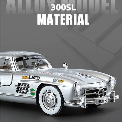 1:24 Benz 300SL Track Version Diecast Car Sound and Lights