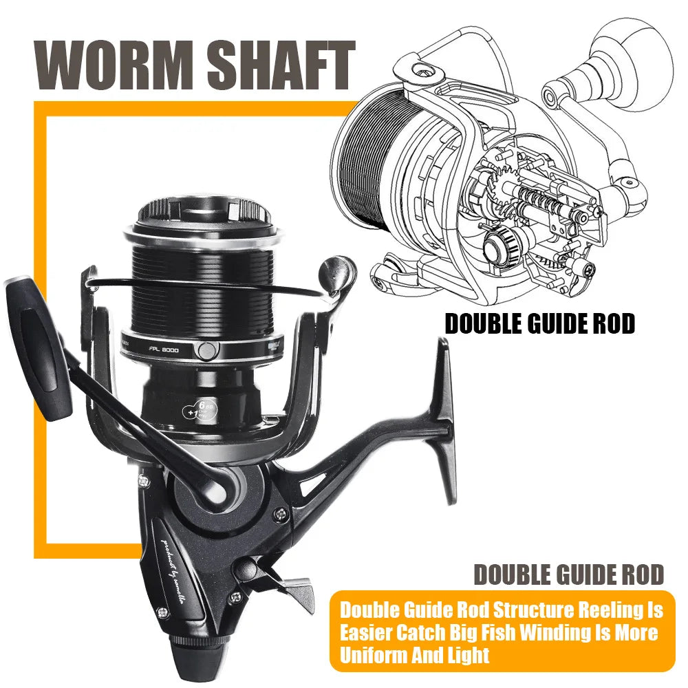 🐟 SAMOLLA Carp Fishing Reel Strong Double Drag 25kg Worm Shaft 🐟