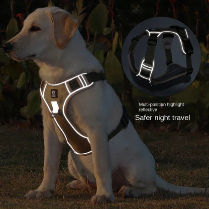 Dog Harness Adjustable Reflective Safety Walking Chest Vest.