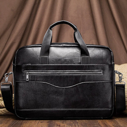 Genuine Leather Briefcase for Laptop High Quality Business Travel Bag