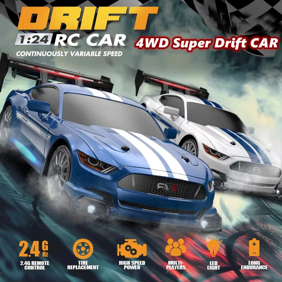 💚 1:24 High Speed RC Drift Cars 4WD Remote Control 💚