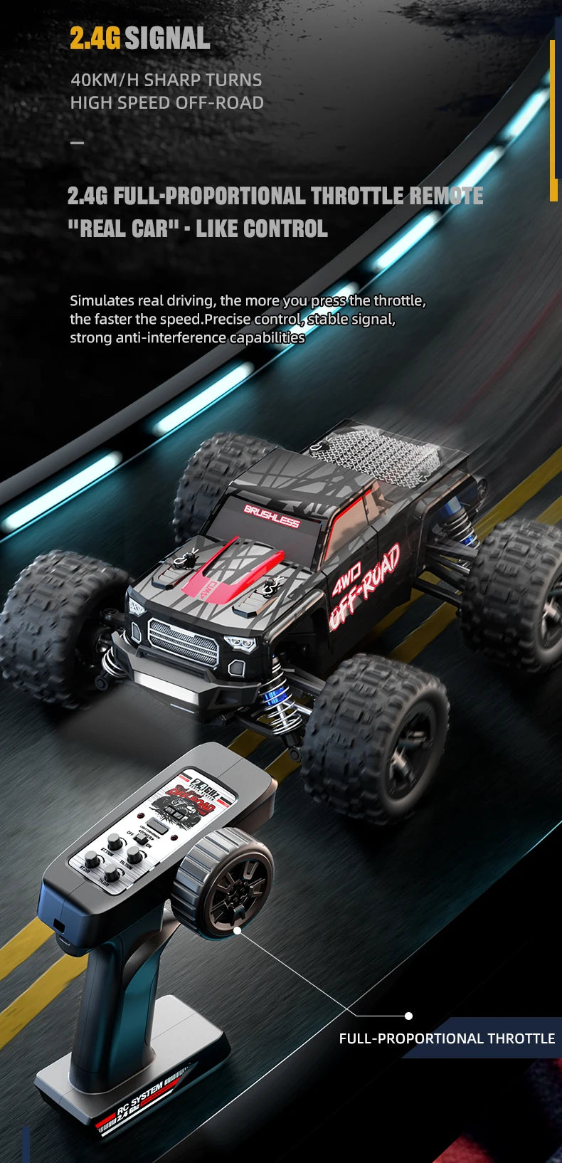 Remote Control 2.4G 4WD Off Road Monster Truck. C8811 50KM/H High Speed