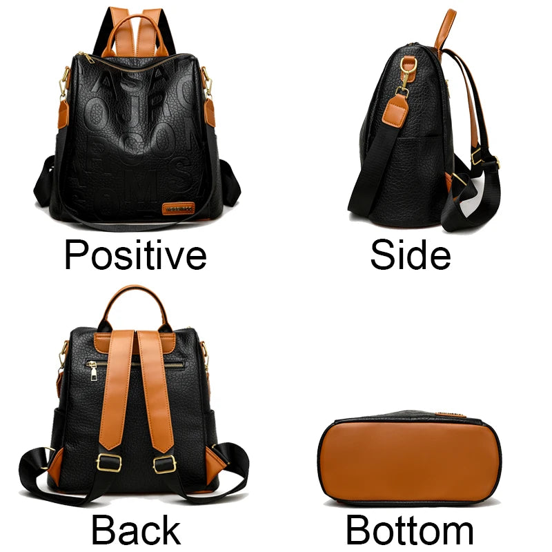 Backpack Designer Soft  Large Letter design Travel Bag - Shoulder Bag