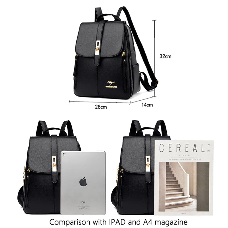 Backpack Multi Pockets Stunning Design PU Leather.