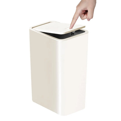 Bathroom Trash Can-10L Small Garbage Can with Press Top with Pop-up Lid