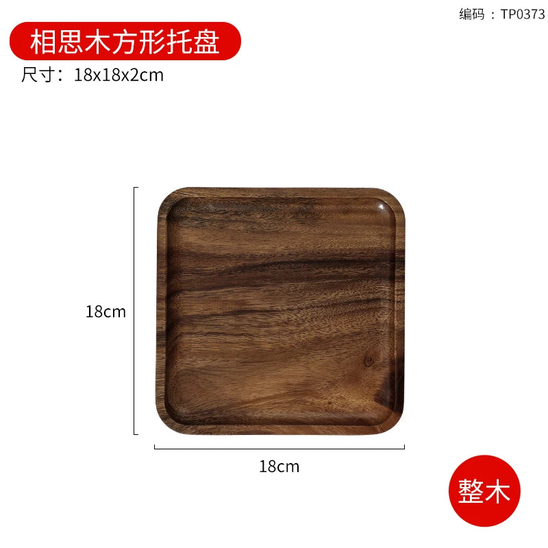 Tea Tray Rectangular Afternoon Tea Coffee Tray Simple Acacia Wood