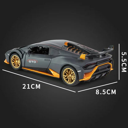 1:24 Lamborghini Huracan STO Alloy Sports Car Model Diecast Sound + Lights