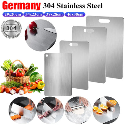 Titanium Cutting Boards for Kitchen, Stainless Steel Cutting Board, 304 Stainless Steel Double-Sided Food Grade Cutting Board