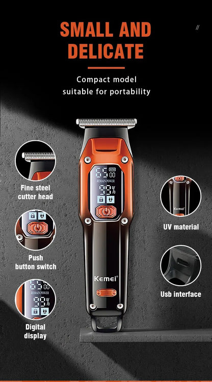 Hair Trimmer Clipper Professional Trimmer Electric Kemei Rechargeable