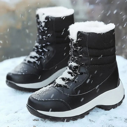 Waterproof Snow Boots Plush Warm Ankle Boots for Women