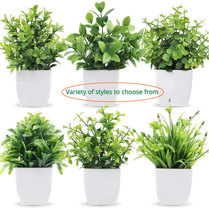 Artificial Potted Plants Indoor Outdoor Home Garden Decoration 6 for 3