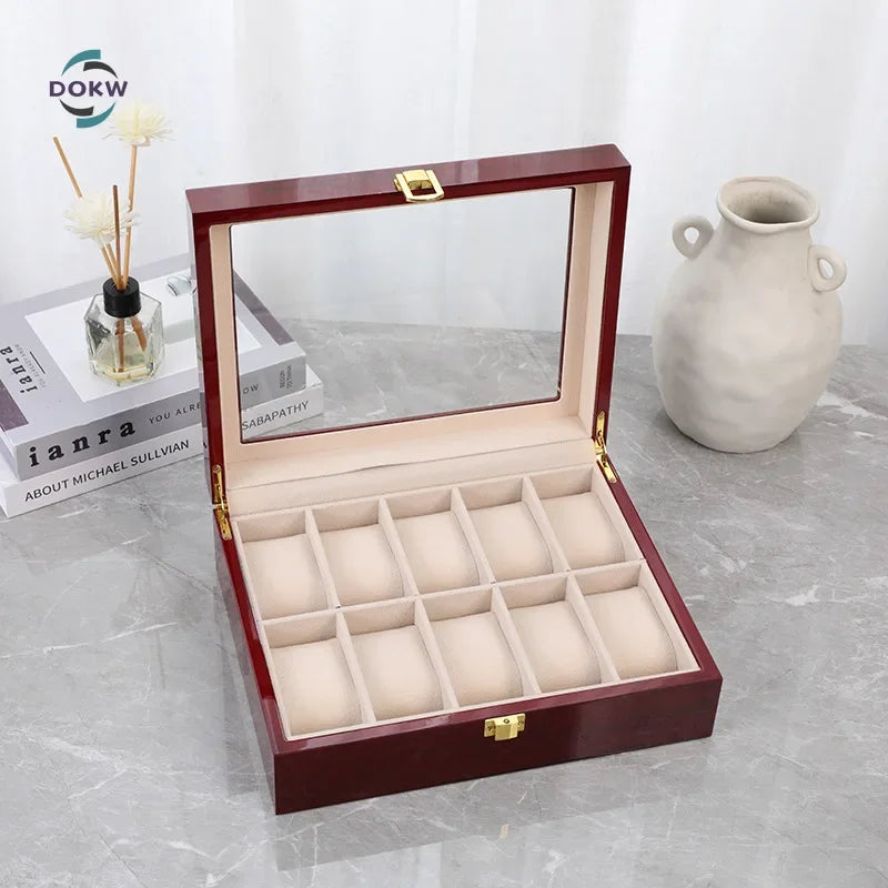 Luxury Wooden 2/3/5/6/10/12 Grid Watch Box Watch Organizers  Wood Boxes