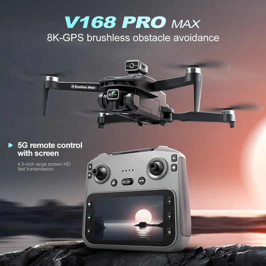 Drone V168 MAX 2025 New, Screen Remote 5G Transmission GPS 8K Pro Camera